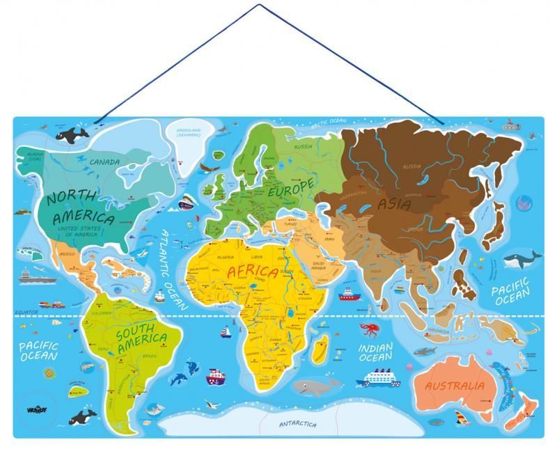 Mapa świata tablica edukacyjna 2w1