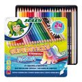 Kredki Supersticks Aqua 24 kolory w metalowym pudełku