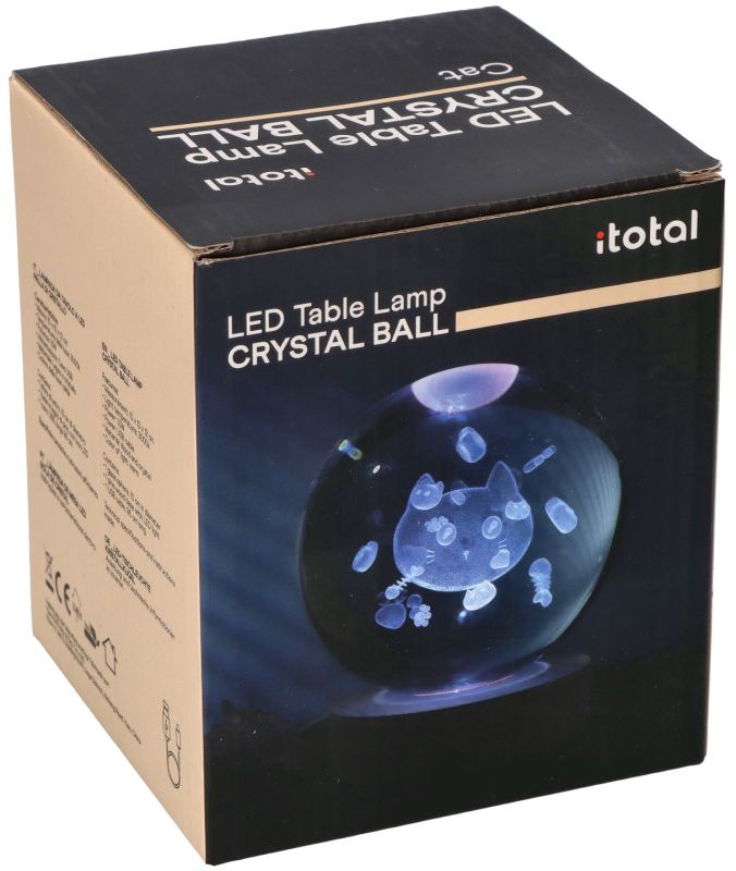 Lampka kryształowa kula Kot 10 cm