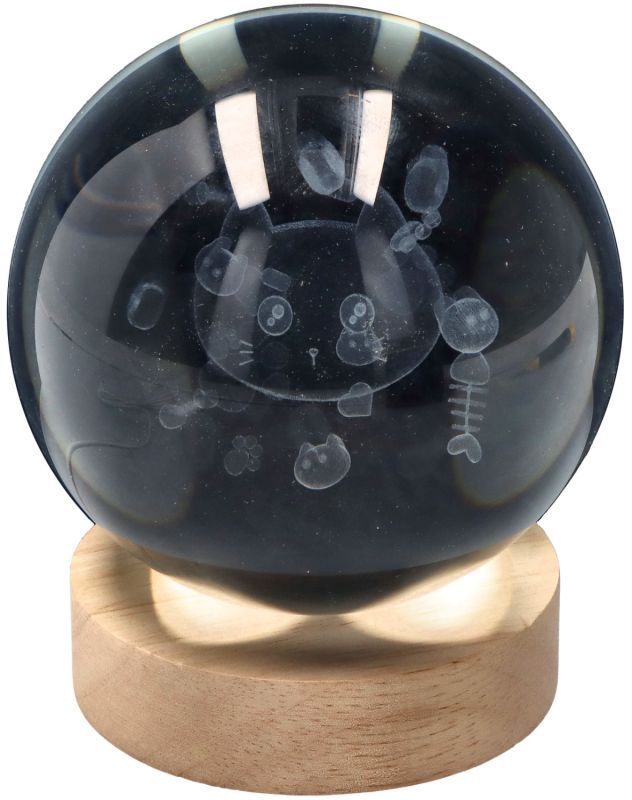 Lampka kryształowa kula Kot 10 cm