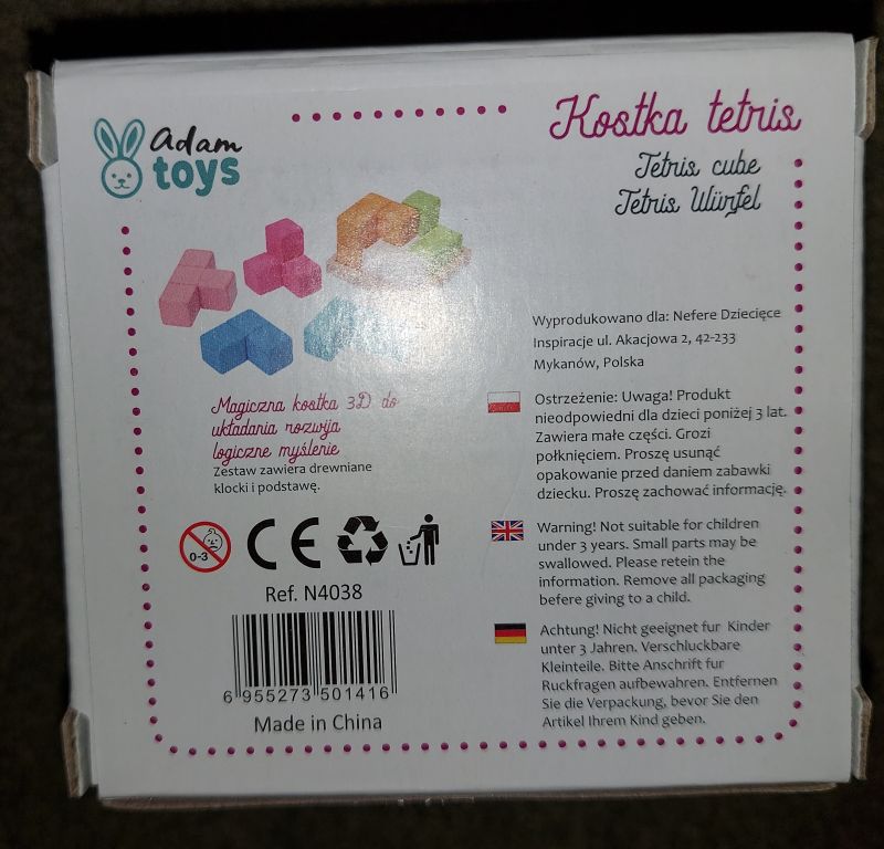 Kostka tetris - bezpieczeństwo produktu