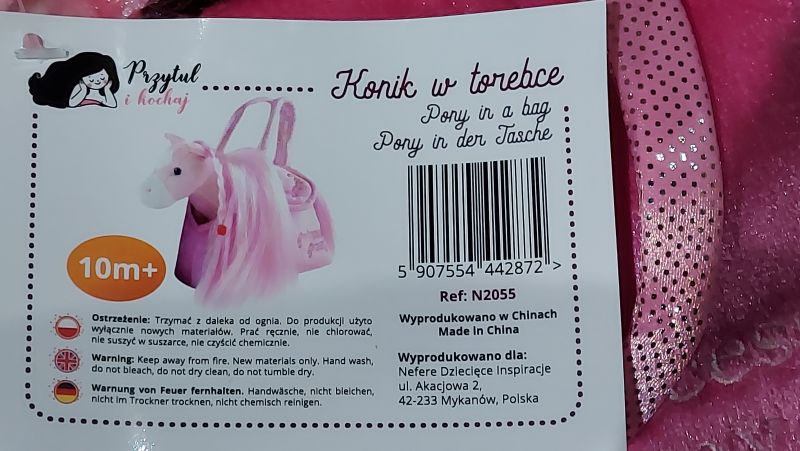 Konik w torebce Księżniczka - bezpieczeństwo produktu