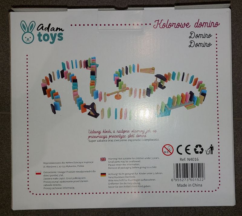 Kolorowe Domino Adam Toys - bezpieczeństwo produktu