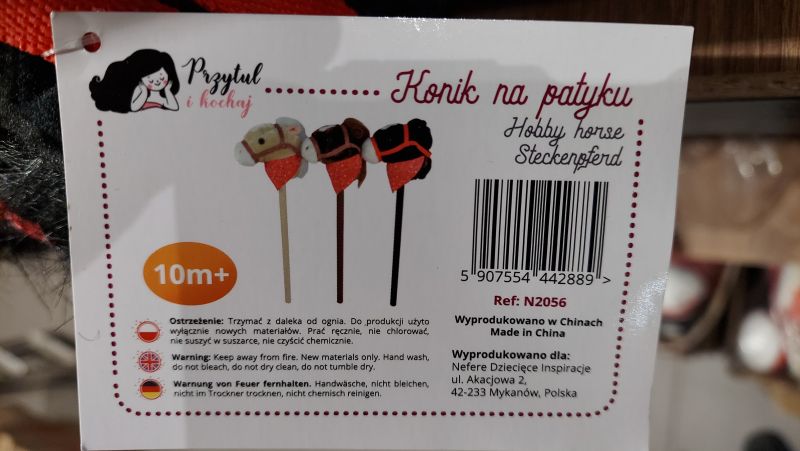 Konik na patyku Karino Hobby Horse - bezpieczeństwo produktu