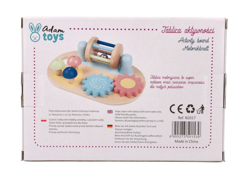 Mała tablica aktywności Adam Toys - bezpieczeństwo produktu