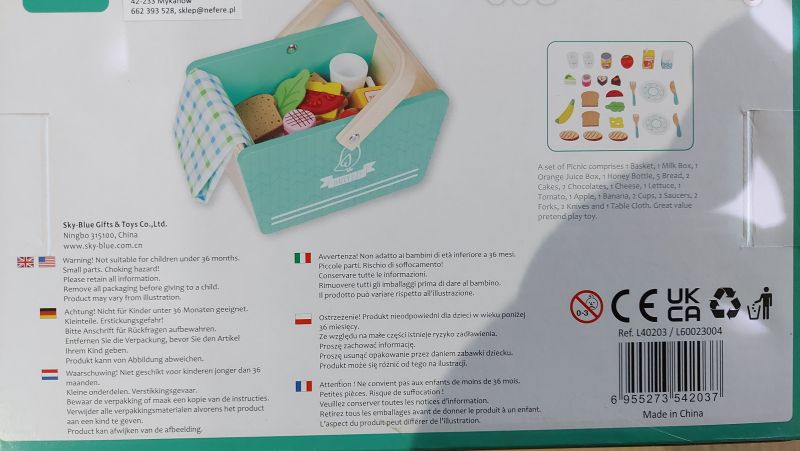 Zestaw piknikowy miętowy - bezpieczeństwo produktu