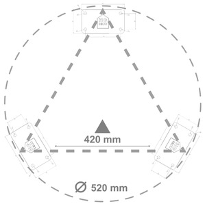 Stelaż do stolików złoty 3xDP metalowe nogi 50 cm LOFT.